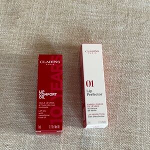 Full Size 54 Lip Comfort Oil - Red & Clarins 01 Lip Perfector